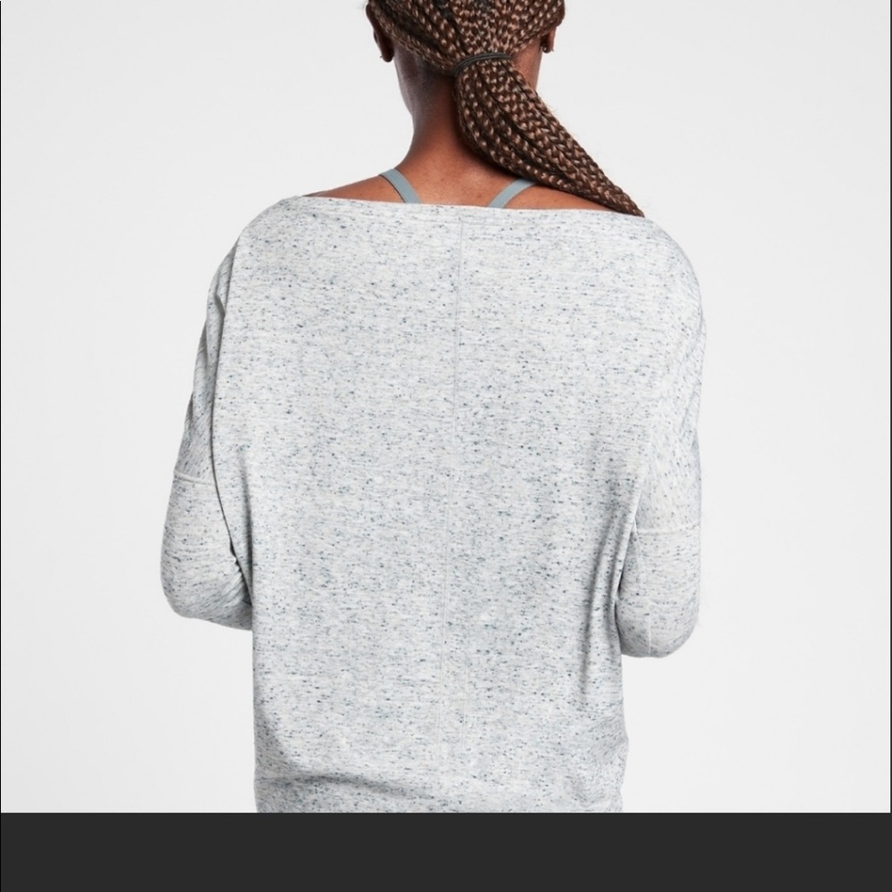 Athleta Essence Flow Top Space Dye Blue and Gray Size XXS